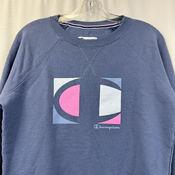 Champion Womens Crew Neck Multicolor Long Sleeve Pullover Sweatshirt Size Medium - Picture 2 of 9
